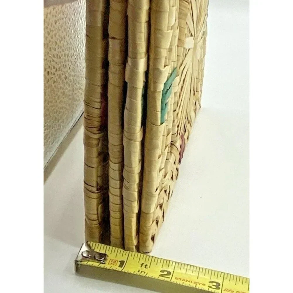 Vintage Hot Pad Trivets Set Of 4 Woven Wicker Straw Rattan Raffia Square 7” X 7”